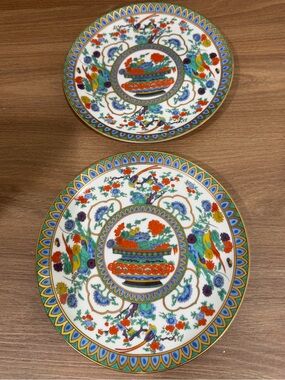Two Japanese Imari Style plates- 7.5 inches